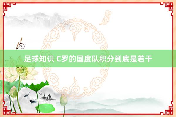 足球知识 C罗的国度队积分到底是若干