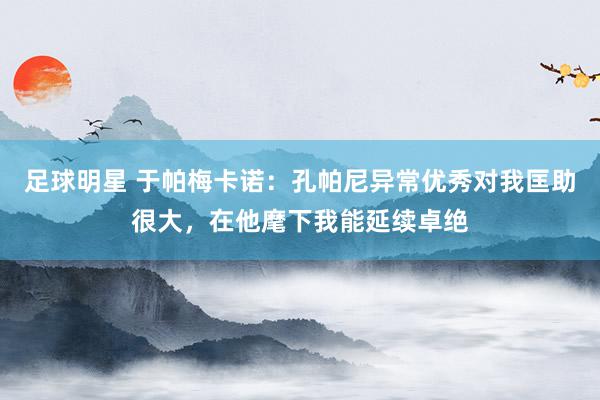 足球明星 于帕梅卡诺：孔帕尼异常优秀对我匡助很大，在他麾下我能延续卓绝