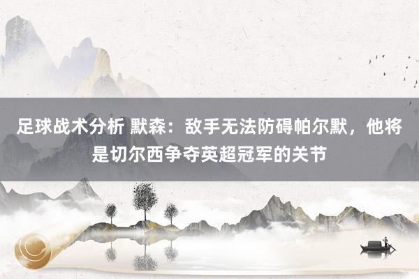 足球战术分析 默森：敌手无法防碍帕尔默，他将是切尔西争夺英超冠军的关节