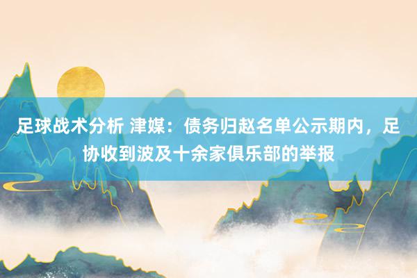 足球战术分析 津媒：债务归赵名单公示期内，足协收到波及十余家俱乐部的举报