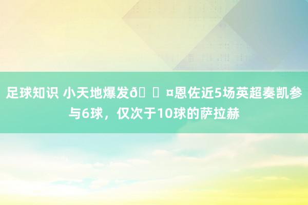 足球知识 小天地爆发😤恩佐近5场英超奏凯参与6球，仅次于10球的萨拉赫